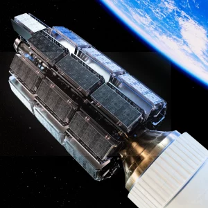 Amazon Leo Satellites on Top of Rocket Pod