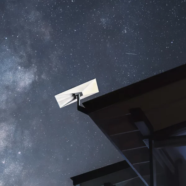 Starlink broadband dish terminal facing space