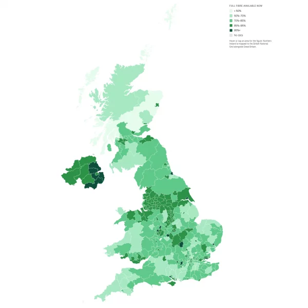 Switchity UK Full Fibre Map of Ofcom’s Jan 2026 Data