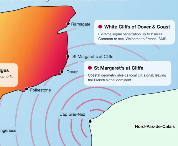 Accidental roaming charges map