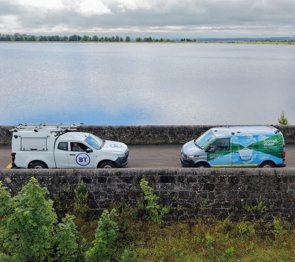 BT and Scottish Water Support Vehicles at Mugdock Reservoir