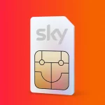 Sky Mobile UK SIM Card on Red Background