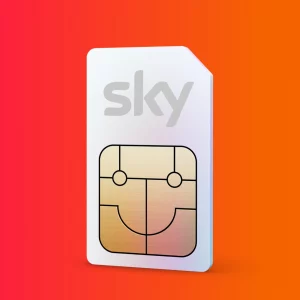Sky Mobile UK SIM Card on Red Background