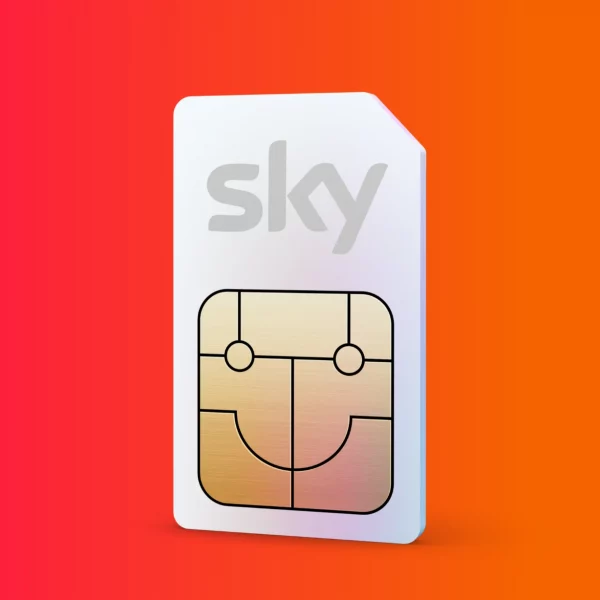 Sky Mobile UK SIM Card on Red Background