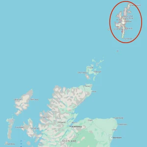Shetland Islands and Scotland Google Maps Screenshot