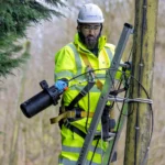Openreach 2026-engineer up pole with fibre node
