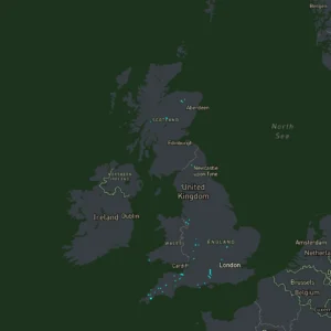 Opensignal Satellite D2D Mobile Connections Map of UK