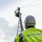 Openreach engineers on telegraph pole