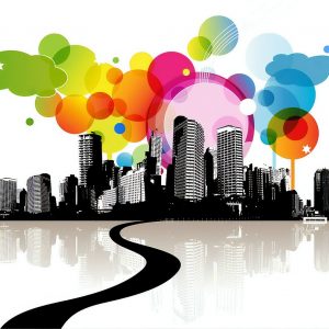city overview abstract art uk broadband