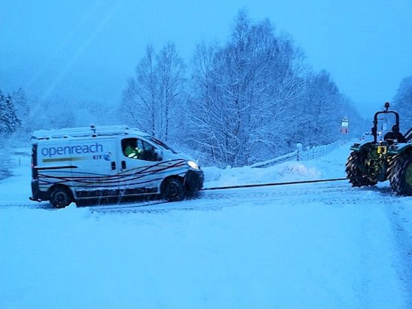 snow openreach van tow