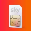 Sky Mobile UK SIM Card on Red Background