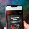 Netflix logo on smartphone